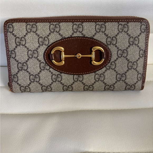 Gucci Handbags - Gucci Brown and Gold Wallet